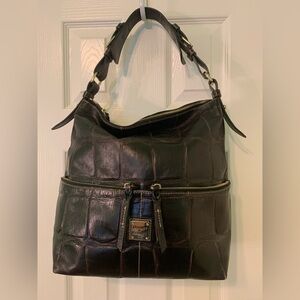 Dooney & Bourke Chocolate Brown Croc Embossed Leather Bag